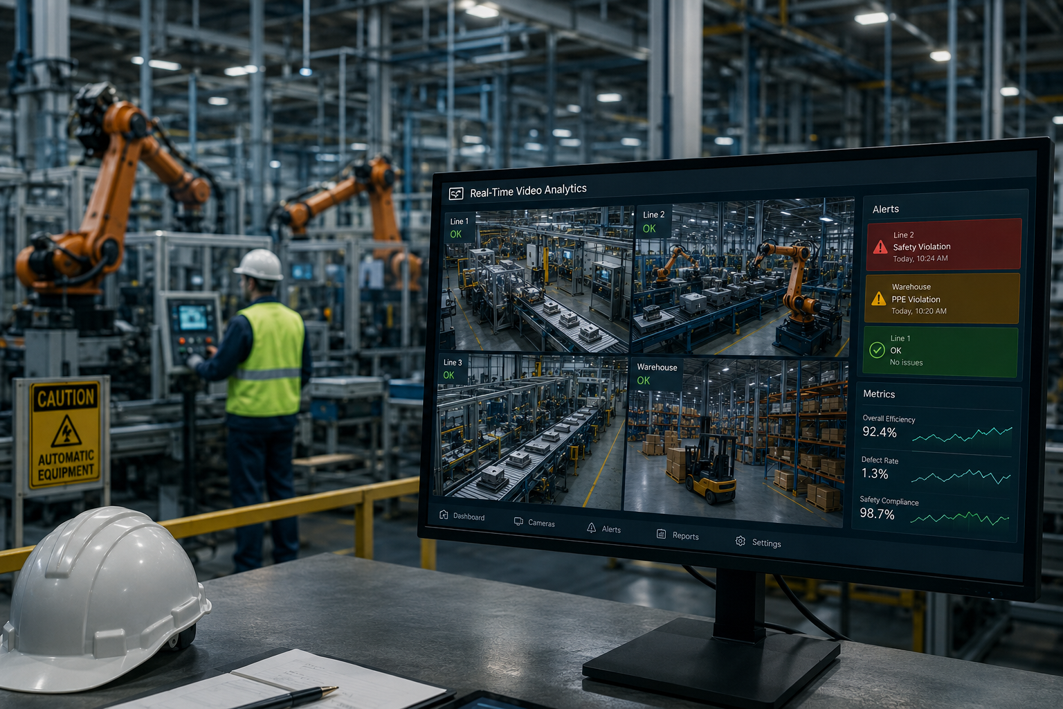 Real-Time Video Analytics for Factory Safety and Line Monitoring